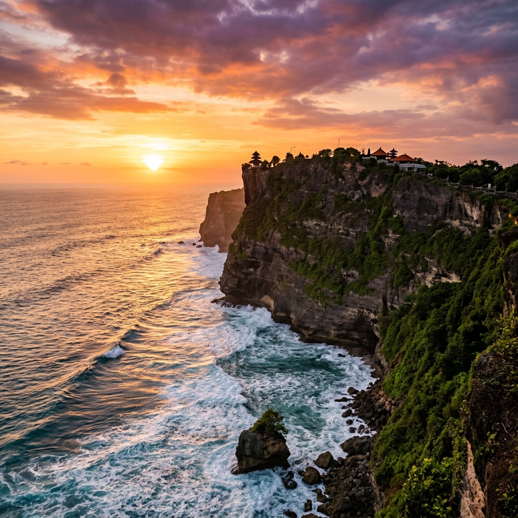Uluwatu Temple perched on cliffs
