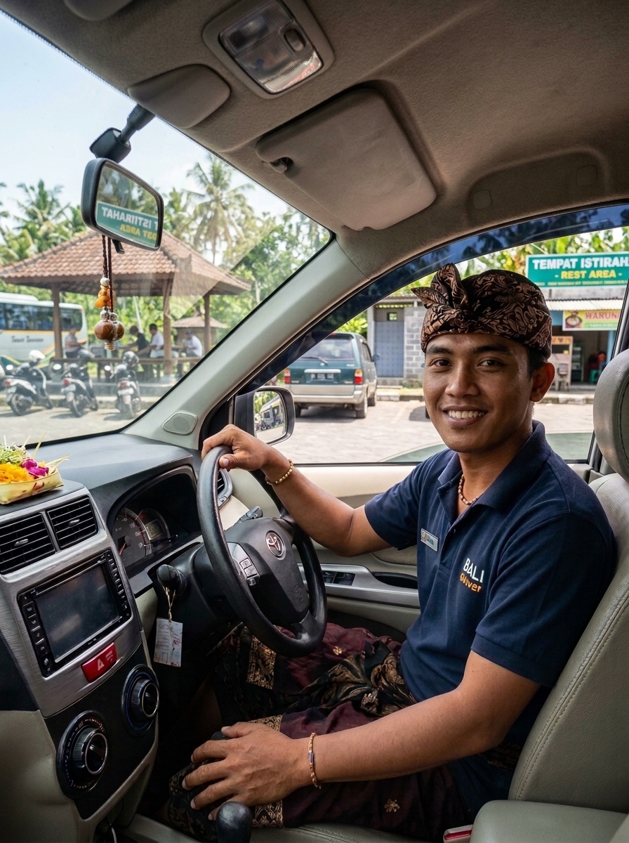 Happy traveler in Bali